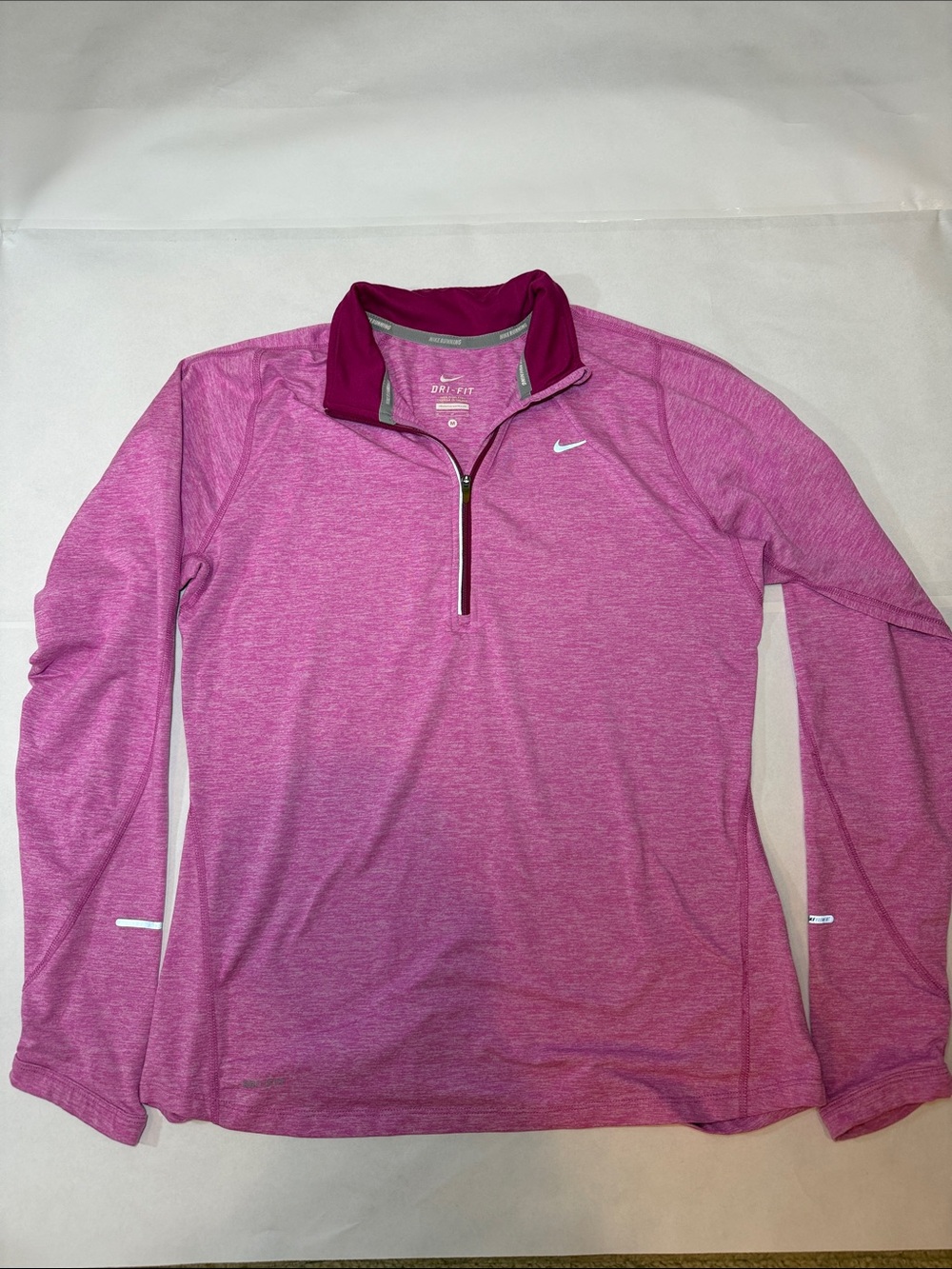 Nike Women’s Magenta/Pink Quarter-Zip Long Sleeve Dri-FIT Top